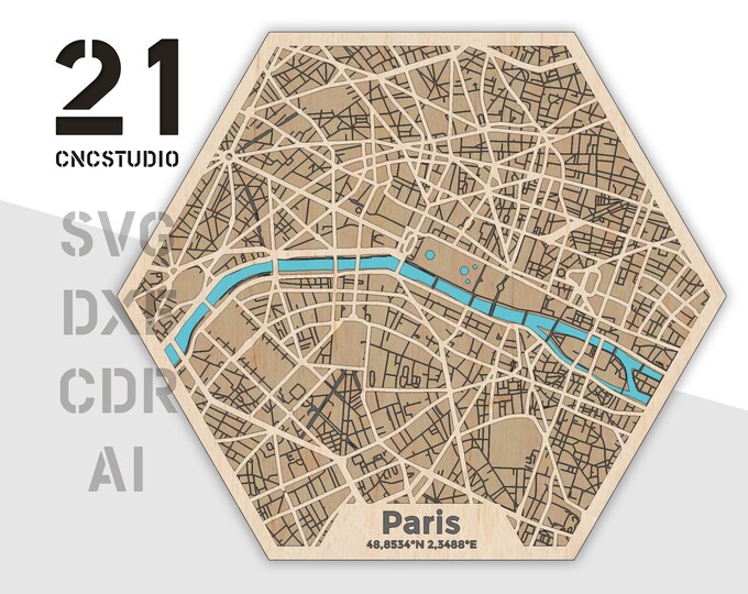 Paris multilayer laser cut file in cdr, svg and dxf formats
