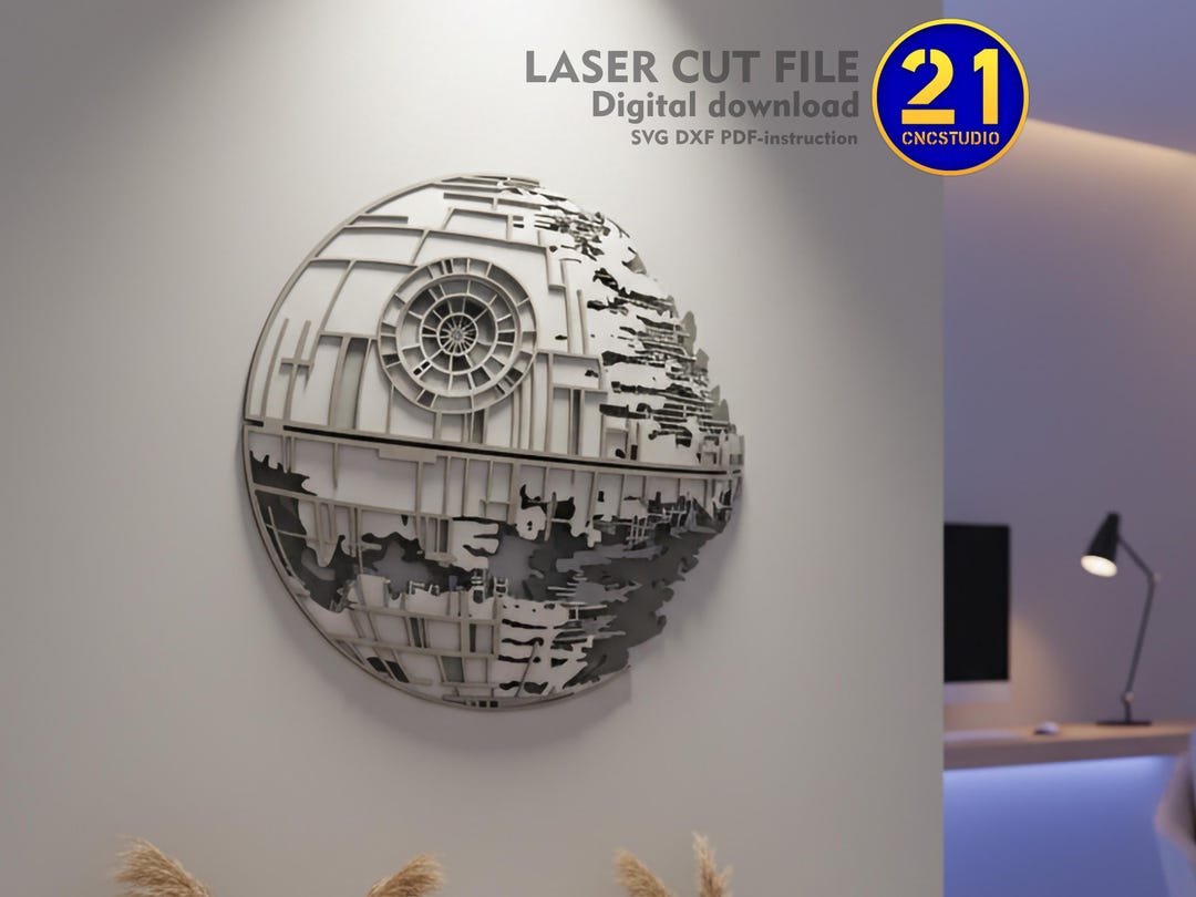Death Star 5 Layers 2.5D Laser Cut File | Star Wars Decor Model ...