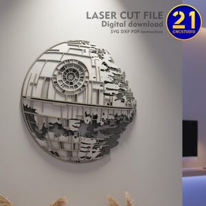 Death Star 5 Layers 2.5D Laser Cut File | Star Wars Decor Model | Digital Download