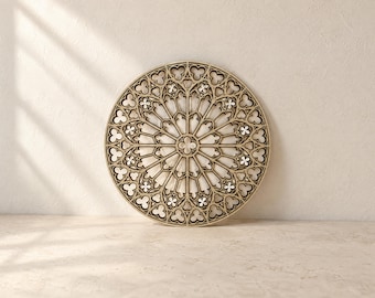 Notre-Dame Window Laser Cut Files: 2-Layer Paris Cathedral Art