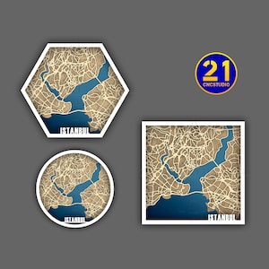 Fichier découpé au laser multicouche Istanbul aux formats cdr, svg et dxf