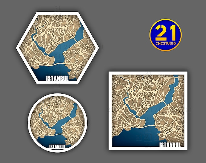 Istanbul multilayer laser cut file in cdr, svg and dxf formats