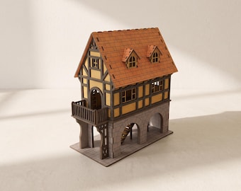 Medieval House v2 Laser Cut Files: 1/27 Tudor-Style Model