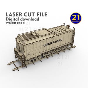 Union Pacific Big Boy Tender - Modèle 3D découpé au laser | Compatible avec les locomotives à vapeur Union Pacific