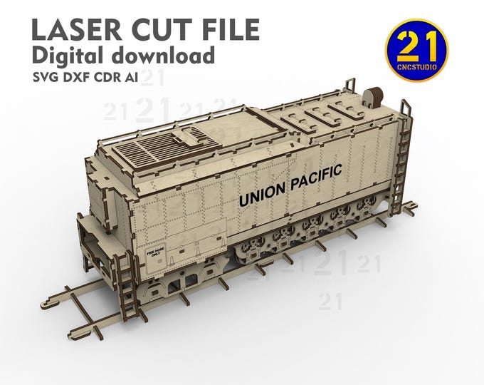 Union Pacific Big Boy Tender - 3D Laser Cut Model | Compatible with Union Pacific Steam Locomotive