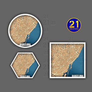 Fichier de Barcelone multicouche découpé au laser aux formats cdr, svg et dxf
