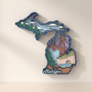 Michigan Laser Cut Files: 8-Layer State Map