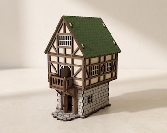 Medieval House Laser Cut Files: Accessible Terrain for 28–32 mm
