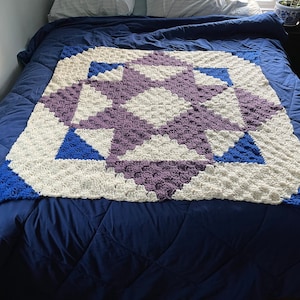 Simple Star Bulky Crochet Blanket Pattern