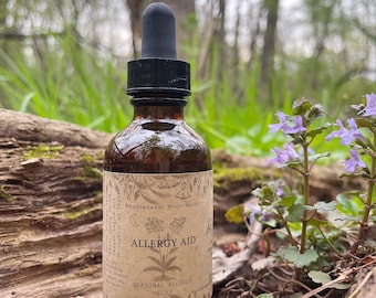 Allergy Aid | seasonal allergy tincture | wild foraged | homegrown | allergies | drying and antihistamine formula