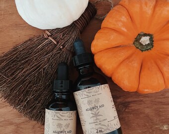 Allergy Aid | seasonal allergy tincture | wild foraged | homegrown | allergies | drying and antihistamine formula