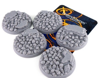 Skull Bases - 40mm round bases - Resin - designed and made by LegendGames