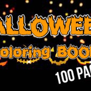 100 pages, printable, coloring book, Halloween