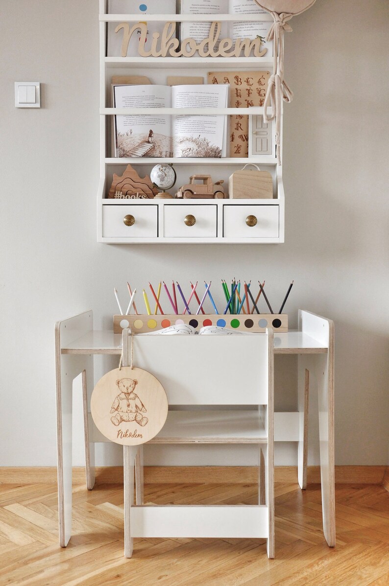 Adjustable Wooden Montessori Toddler Table and Chair Set Etsy