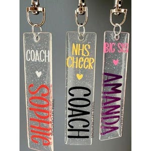 Personalized Glitter Keychain | Bag tag | Cheer Dance | Cheerleader Dancer Gift | Team | Banquet Favor | Custom | Squad Accessories | Coach