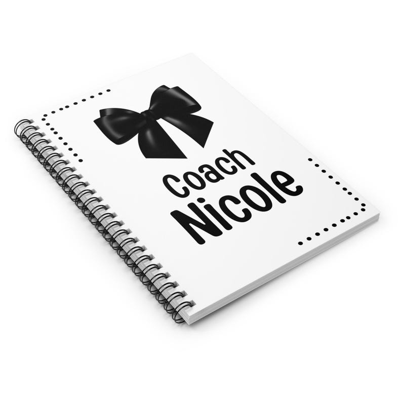 Cheer Note Book Personalized Coach Spiral Notebook | Cheer Bow Notebook, Ruled Line - Etsy