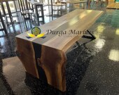 WaterFall Design Live Edge Epoxy Resin Table Top, Luxury Epoxy Table For Living Room, Dining Table For Kitchen or Home Decoration