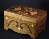 Unique Decorative Box Collection - Wood Inlay Jewelry Box and Gifts Decor Handmade Walnut Inlaid Wood Box Handcarved Wooden Gift Storage