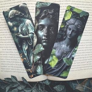 Greek Statues Bookmark Set | Dark Academia Bookmark | Floral Bookmark | Book Accessories | Gift for Readers | Classical Bookmark | Gothic