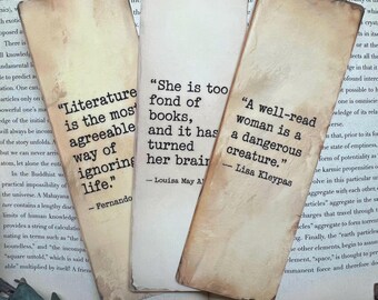 Literary Quote Bookmark Set | Unique Quote Bookmark | Literature Bookmark | Bookmark with Quote | Book Lover Gift | Librarian Gift | Woolf