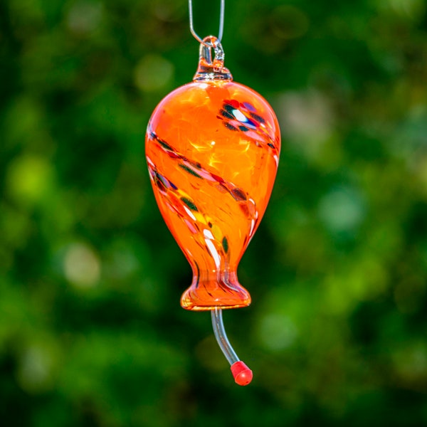 Comedero para colibríes de color naranja brillante, de 14 a 16 onzas.