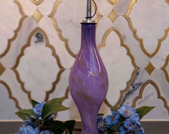 Violet with Gold Sparkle Olive Oil Bottle