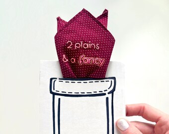 2 Unifarben & ein ausgefallenes grafisches Einstecktuch