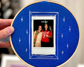 Royal Blau bestickter Instax Rahmen