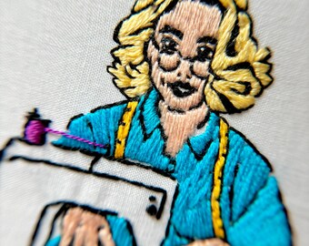 SIE Einfädeln mir Stickrahmen Kunst