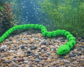 Juguete de serpiente articulada, modelo 3D para imprimir en una sola página, decoración de acuario con peso (descarga digital)