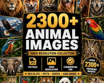 Paquete de más de 2300 fotos de animales, imágenes de vida silvestre en alta resolución, colección JPG de animales para imprimir.