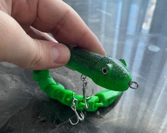 Archivo STL de señuelo de pesca de serpiente 3D / Señuelo de superficie (25 cm, 40 g)