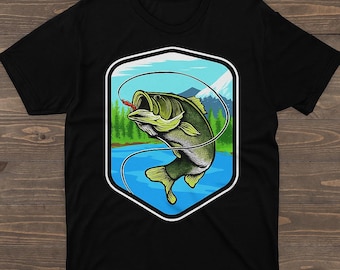 Jumping Bass Fishing SVG | Largemouth Fish Vector | Lake Fishing Clipart PNG for Cricut & Sublimation