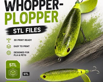 Archivos STL del señuelo Whopper Plopper / Señuelo de pesca de superficie imprimible en 3D (PLA/PETG)