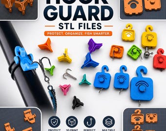 Paquete STL de protectores para anzuelos de pesca, protectores para anzuelos triples, fundas para señuelos (descarga digital)