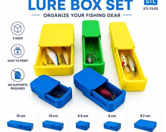 Archivos STL para cajas de pesca/almacenamiento de señuelos impresas en 3D (PETG/PLA)