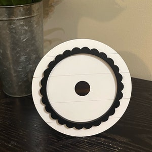 Round interchangeable shiplap sign with stand, interchangeable monthly signs, farmhouse style, laser cut