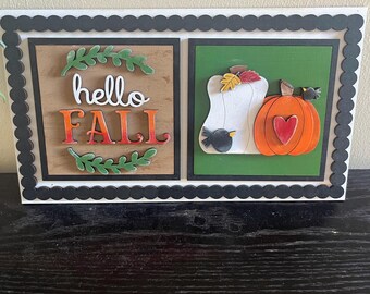 Interchangeable Fall Pumpkin Sign: Laser Cut Farmhouse Decor