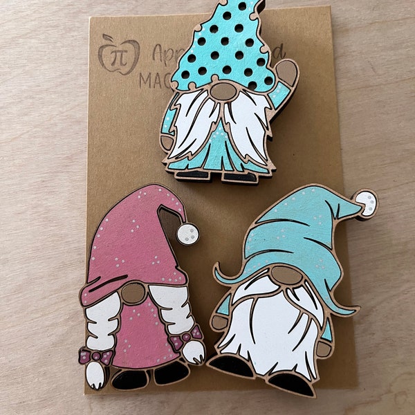 Gnome themed hand painted magnets | neodymium | fridge magnets  | cute gnomes