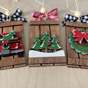 Handmade Pallet Truck Christmas Ornament: 3D Laser Cut Wood