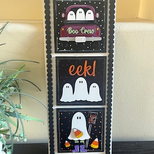 Square interchangeable Halloween signs, interchangeable signs, farmhouse style, laser cut