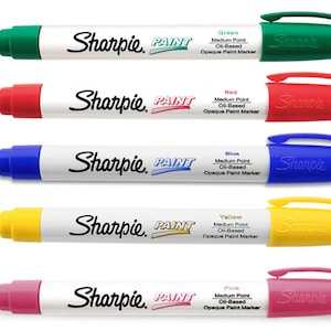 Sharpie Paint Marker Pen met medium punt op oliebasis rood/blauw/groen/geel en roze VK
