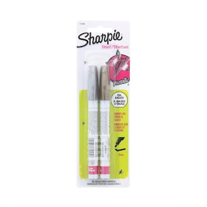 Marcador de tinta Sharpie dourado e prateado, caneta de ponta fina, à base de óleo, estoque no Reino Unido