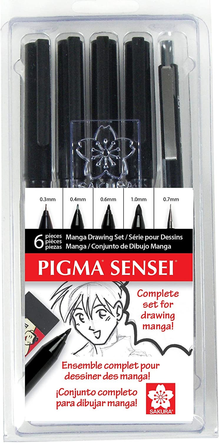 Snowman Drawing, Zentangle & Manga Pens - Black - 0.4 - Pack 3