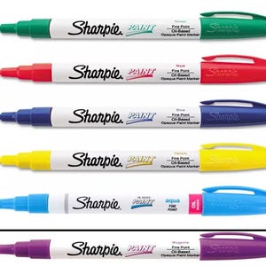 Sharpie Paint Marker Pen met fijne punt, op oliebasis, rood/blauw/groen/geel en magenta VK