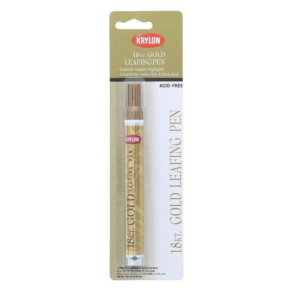 Krylon Acid-Free Leafing Pen - For Metallic Highlights - Gold 18KT / Rose Gold / Silver