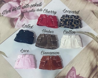 Mini skirt with pockets for pullip dolls 22/24/26/27cm obitsu