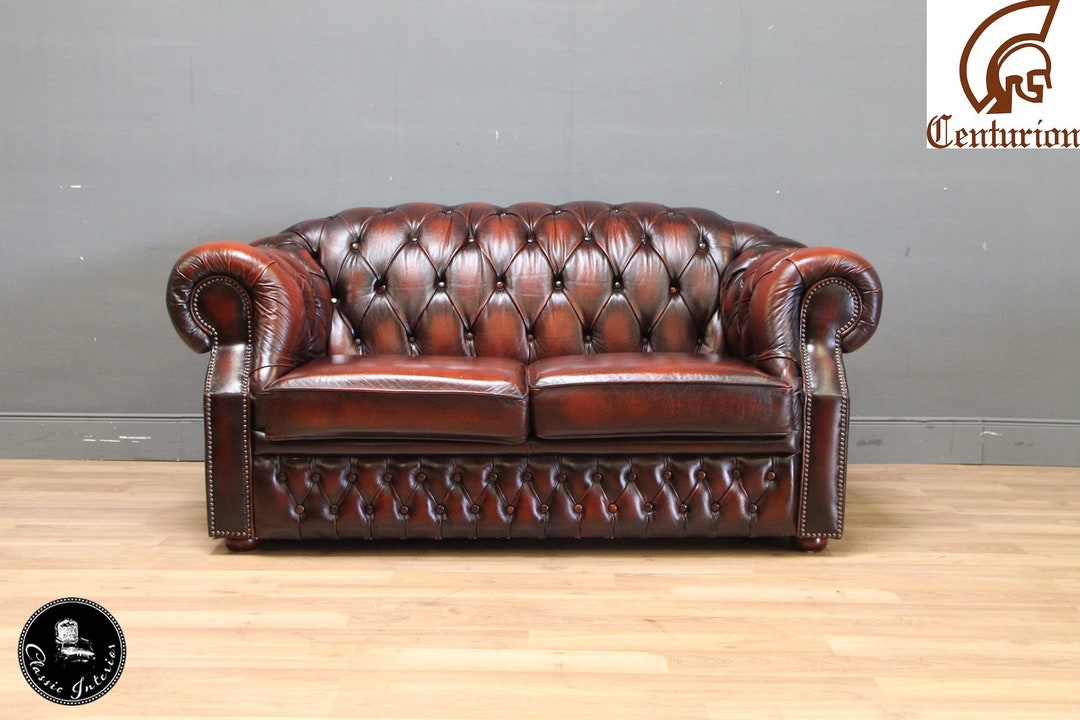 Centurion 2 Seater Sofa Armchair Chesterfield English Leather Etsy