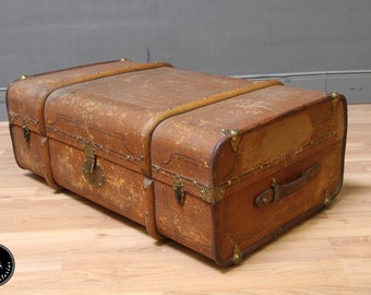 Wunderschöner Oldtimer Koffer Reisekoffer Antik Style Wooden Suitcase VINTAGE 