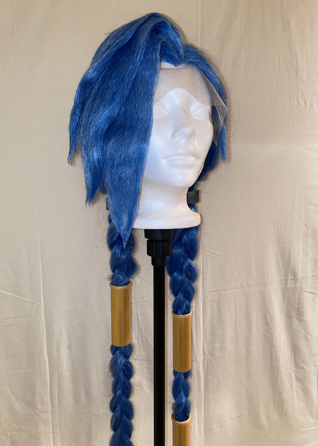 Jinx Arcane Lace Front Wig styled With Gold Hair Pieces Etsy